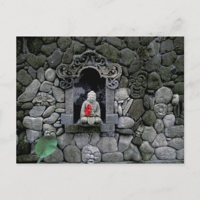 Cartão Postal Ásia, Indonésia, Bali. Um santuário de Buda (Frente)