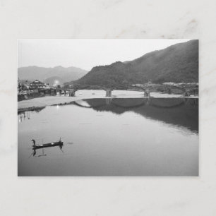 Cartão Postal Ásia, Japão, Iwakuni. Pescadores e históricos