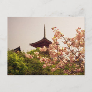 Cartão Postal Ásia, Japão, Quioto, templo Kiyomizu na primavera