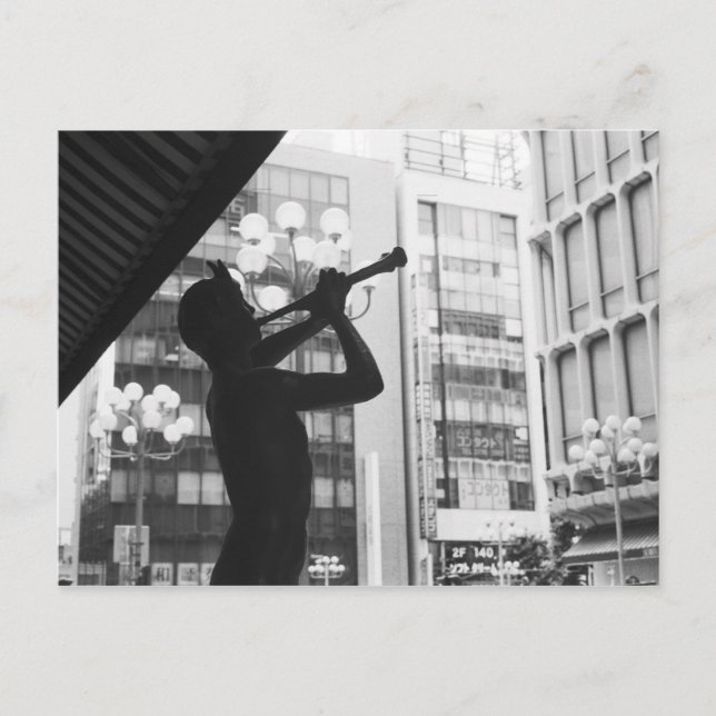 Cartão Postal Ásia, Japão, Tóquio. Estátua de música, Shibuyaku (Frente)