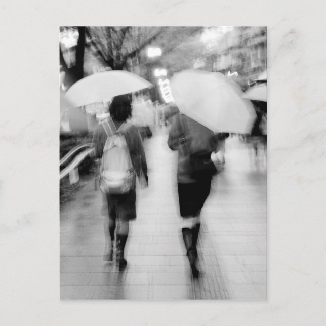 Cartão Postal Ásia, Japão, Tóquio. Mulheres jovens e guarda-chuv (Frente)