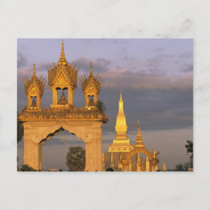 Cartão Postal Ásia, Laos, Vientiane. Templo That Luang.