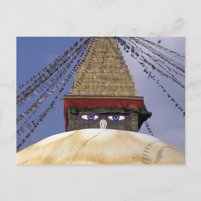 Cartão Postal Ásia, Nepal, Katmandu. Boudhanath Stupa. 2 (Frente)