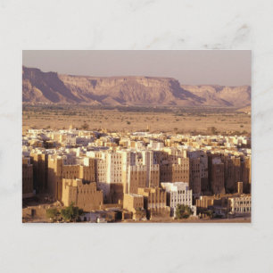 Cartão Postal Ásia, Oriente Médio, República do Iêmen. Shibam