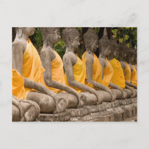 Cartão Postal Ásia, Tailândia, Sião, Budas em Ayutthaya