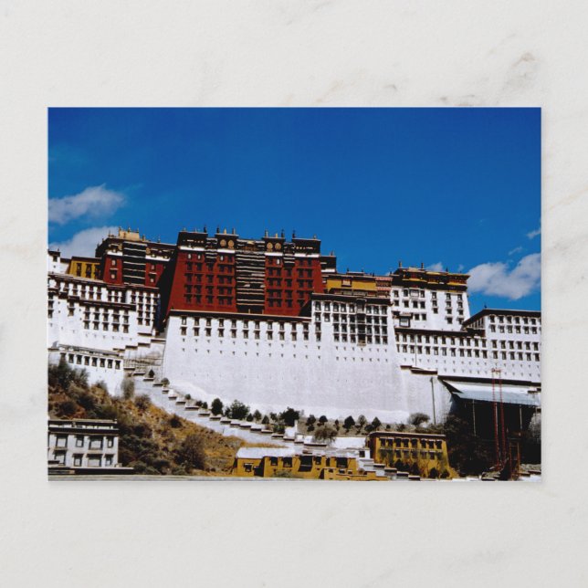Cartão Postal Ásia, Tibete, Lhasa, Palácio de Potala e Vermelho  (Frente)