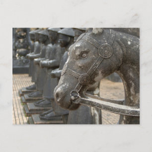 Cartão Postal Ásia, Vietnã. Figuras e estátuas de cavalos