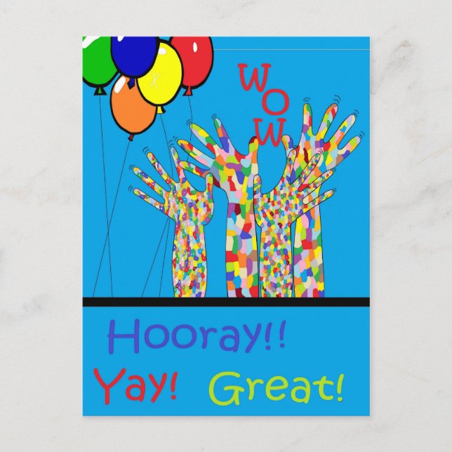 Cartão Postal ASL Yay (Frente)