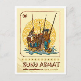 Cartão Postal Asmat Papua Indonesia Travel