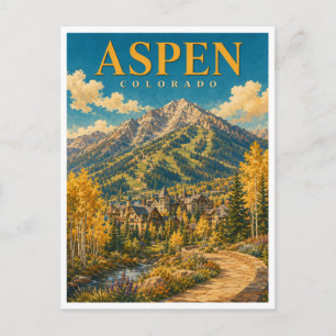 Cartão Postal Aspen Colorado Aspen Mountain GeoSaga