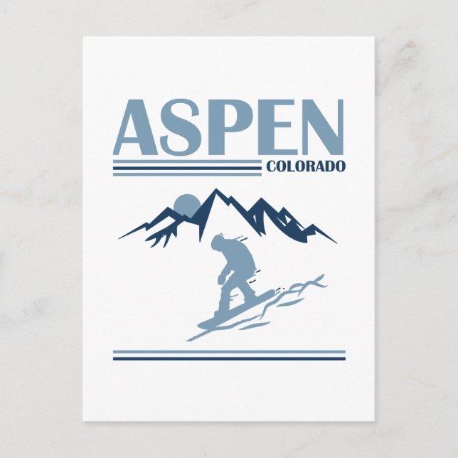 Cartão Postal Aspen Colorado - estância de esqui (Frente)
