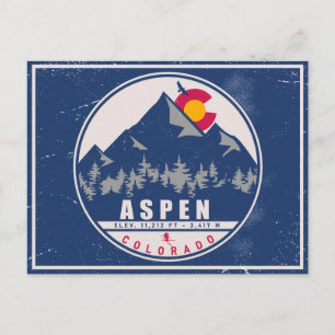 Cartão Postal Aspen Colorado Retro Sunset Souvenirs 80s