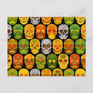 Cartão Postal Aspen Leaf Skulls padrão sem falhas 2018