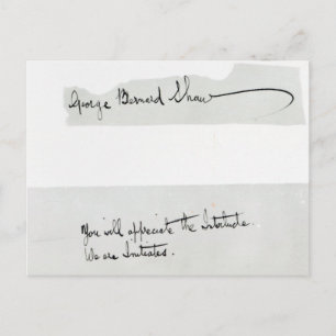 Cartão Postal Assinatura de George Bernard Shaw