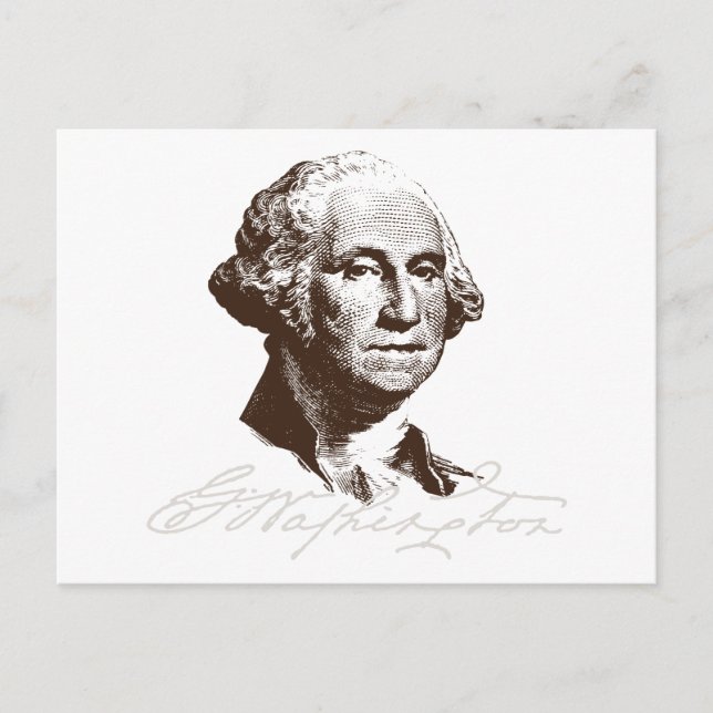 Cartão Postal Assinatura George Washington (Frente)