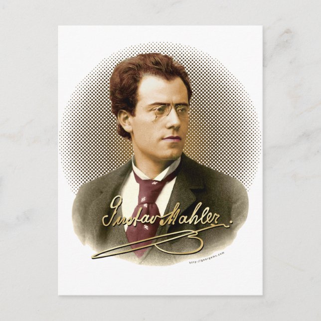 Cartão Postal Assinatura Gustav Mahler (Frente)