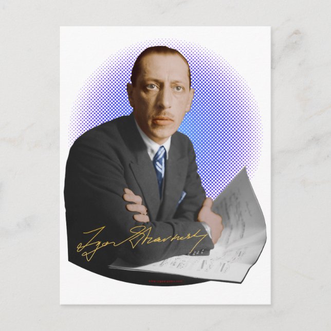 Cartão Postal Assinatura Stravinsky (Frente)