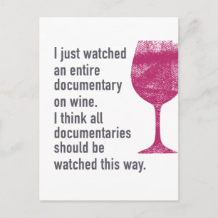 Cartão Postal Assista a um documentário sobre vinho ... O únic