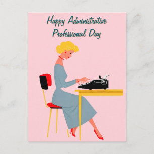 Cartão Postal Assistente Administrativo Vintage – Escritório Ret