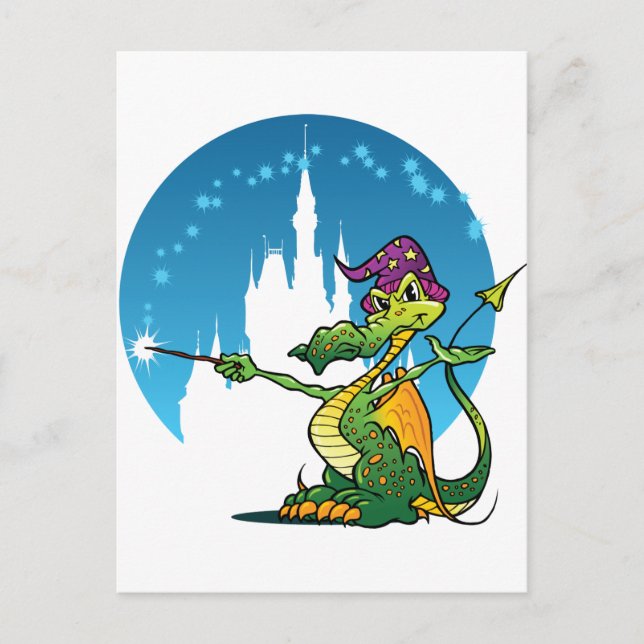 Cartão Postal Assistente de Dragão de Cartoon (Frente)