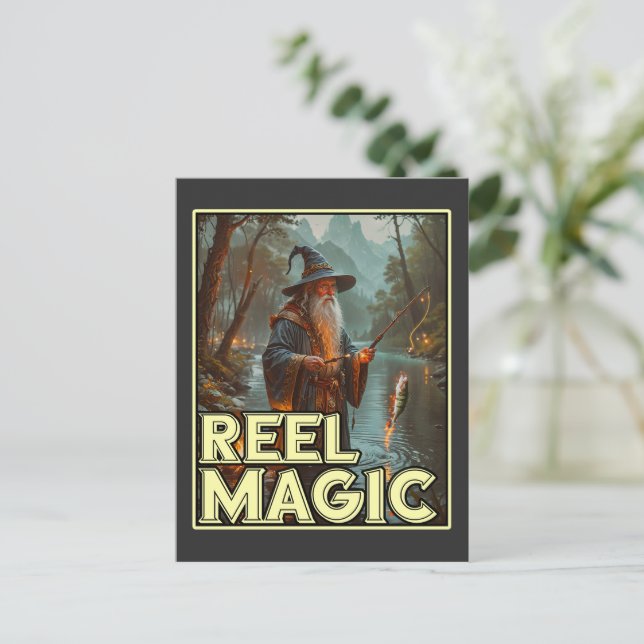 Cartão Postal Assistente de pesca Whimsic (Em pé/Frente)