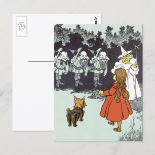 Cartão Postal Assistente de Vintage de Oz Dorothy Toto Glinda Mu
