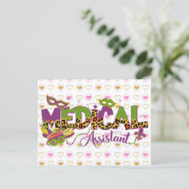 Cartão Postal Assistente Médico - Mardi Gras