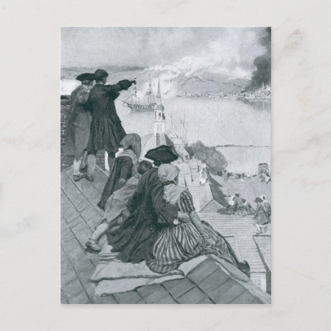 Cartão Postal Assistindo à luta na ilustração Bunker Hill (Frente)