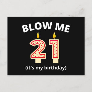 Cartão Postal Assopre Me Aniversário de 21 anos