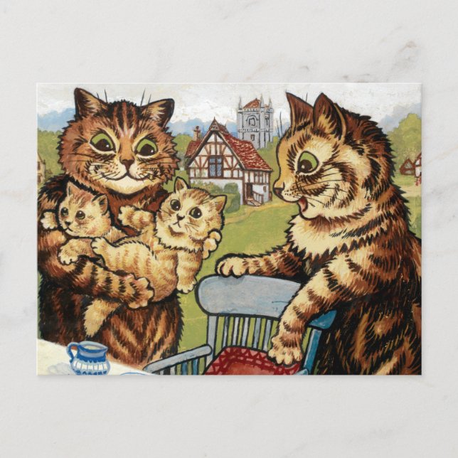 Cartão Postal Assuntos da família por Louis Wain (Frente)