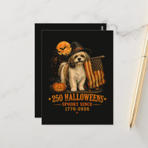 Cartão Postal Assustador 250 Halloweens Shih Tzu Patriótico 1776