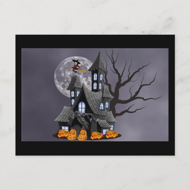 cartão postal assustador de halloween (Frente)