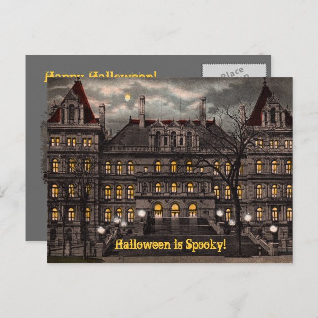 Cartão postal assustador de Halloween (Frente/Verso)
