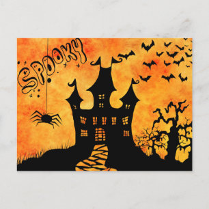 cartão postal assustador de halloween