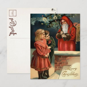 Cartão postal assustador do Papai Noel Vitoriano