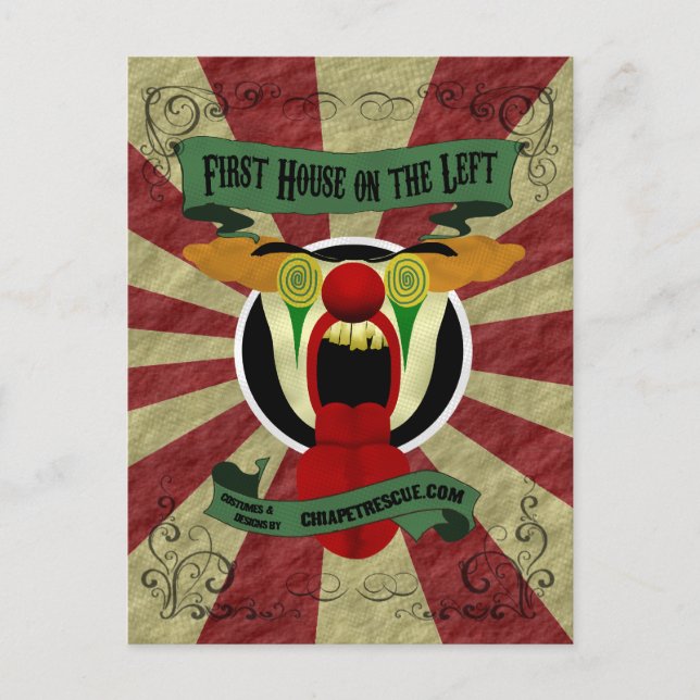 Cartão Postal Assustador Palhaço (Frente)