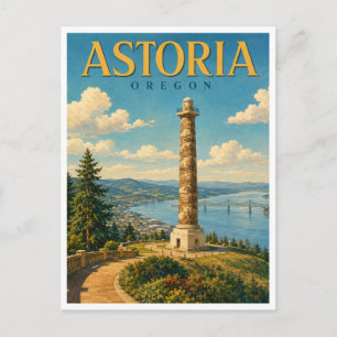Cartão Postal Astoria Oregon Coluna de Astoria GeoSaga