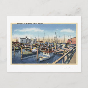 Cartão Postal Astoria, Oregon - Frota de Pesca no Porto