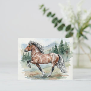 Cartão Postal Astrid Tolting Icelandic Horse aquarela