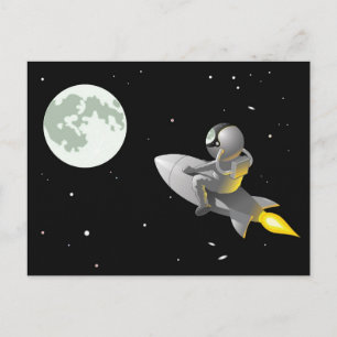 Cartão Postal Astronauta À Lua