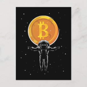 Cartão Postal Astronauta Bitmoeda à Lua - Bitmoney Crypto
