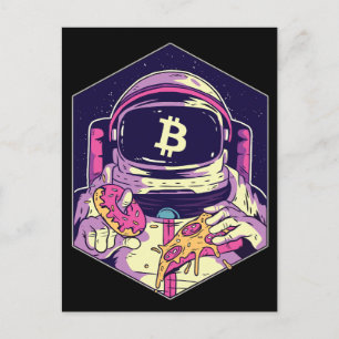 Cartão Postal Astronauta Cripto BITCOIN