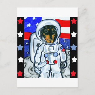Cartão Postal Astronauta dachshund