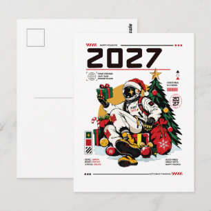 Cartão Postal Astronauta do Natal Espacial de 2027