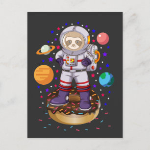 Cartão Postal Astronauta Espacial Galáxia Placa Rosquinha Planet