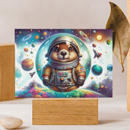 Cartão Postal Astronauta Groundhog