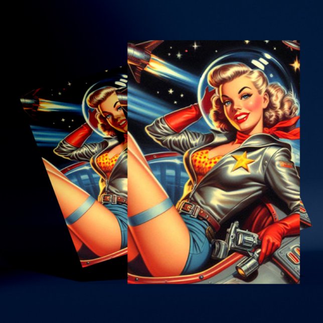Cartão Postal Astronauta Pin-up (Criador carregado)