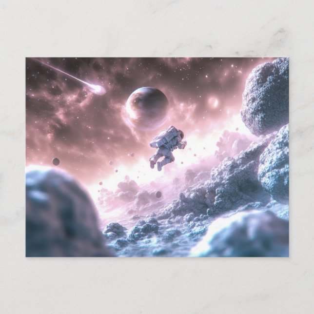 Cartão Postal Astronauta Saltante (Frente)