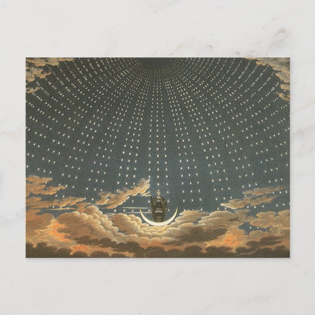 Cartão Postal Astronomia Celestial Vintage, Rainha da Noite (Frente)