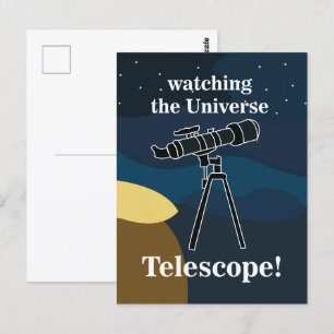 Cartão Postal Astronomia do Céu Noturno do Telescópio